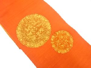 作家物　手織り紬絵皿に抽象動物模様袋帯